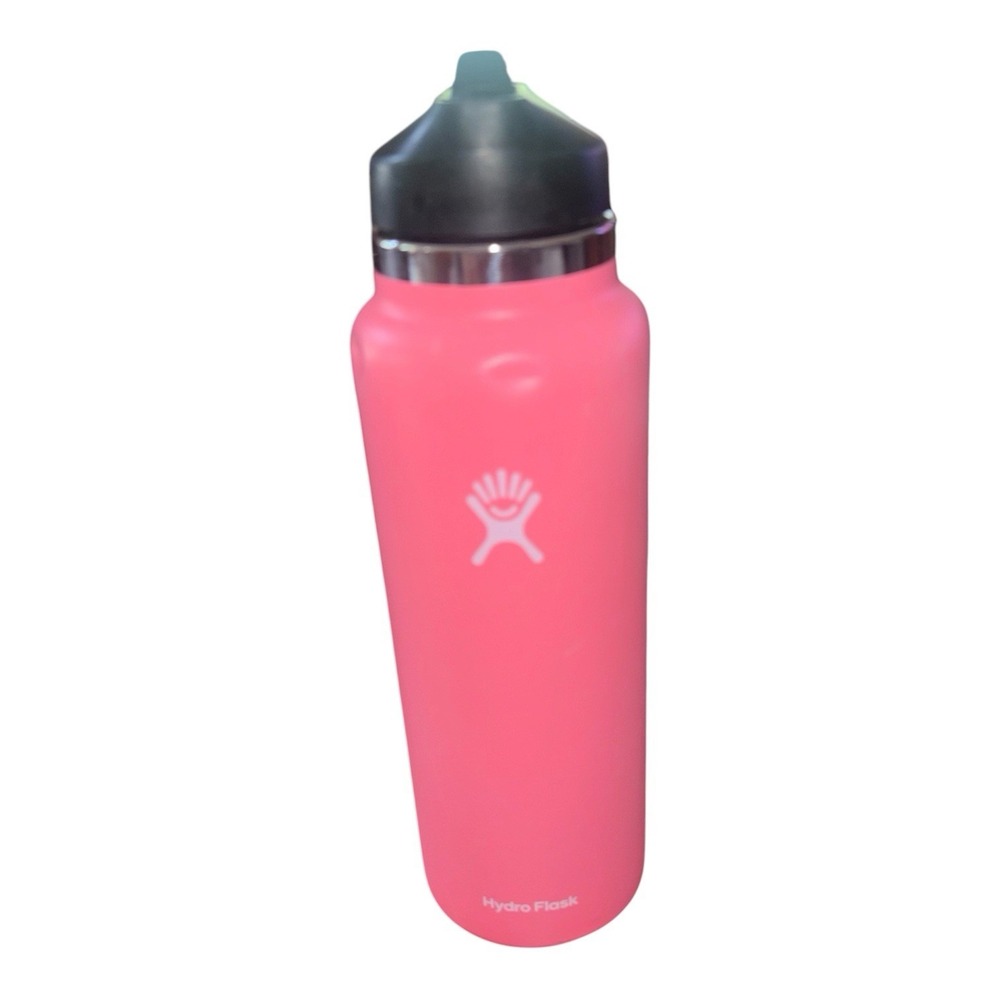 HYDROFLASK 32 Oz  Stainless Steel Orange Coral Hibiscus, Good A Couple Dents
